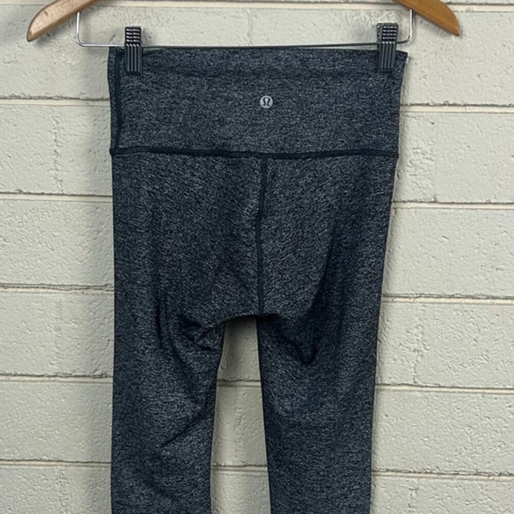 Lululemon Wunder Under Cropped Heathered Black Legging size 4 - Picture 5 of 9